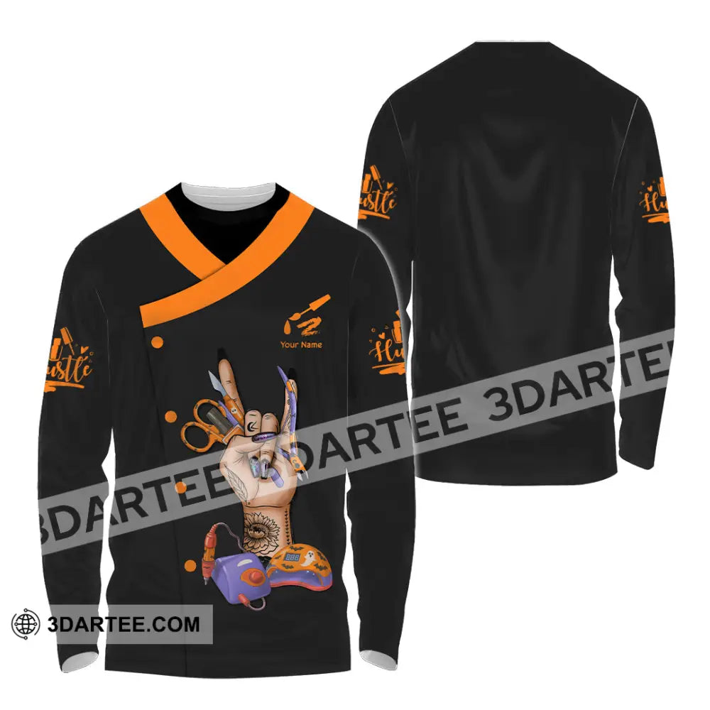 Unisex Shirt - Custom Halloween Nails Artist Shirt Long Sleeve Shirt / S T-shirt