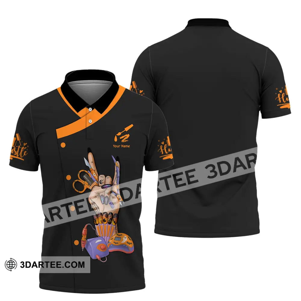Unisex Shirt - Custom Halloween Nails Artist Shirt Polo Shirt / S T-shirt