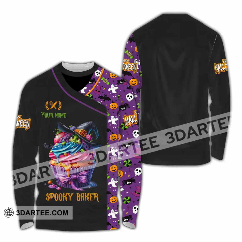 Unisex Shirt Custom Halloween Spooky Baker Shirt Long Sleeve Shirt / S T shirt