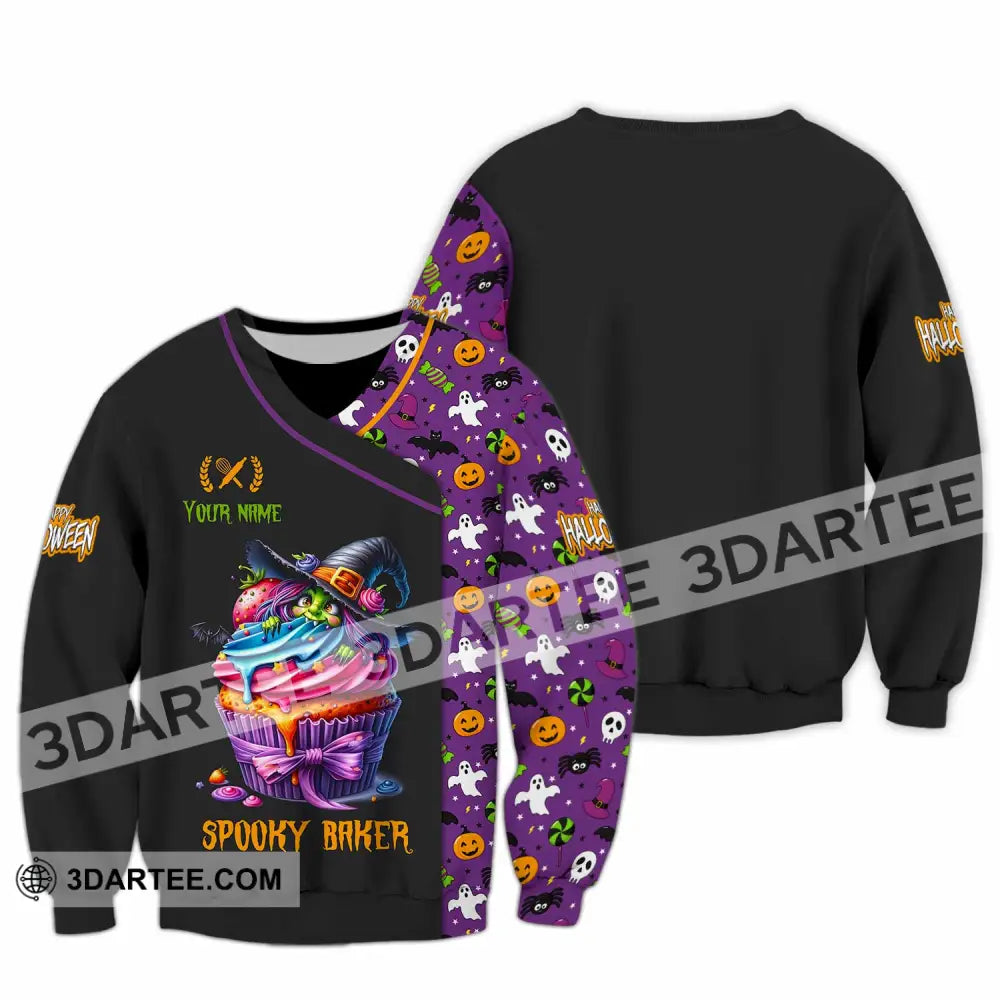 Unisex Shirt Custom Halloween Spooky Baker Shirt Long Sleeve / S T shirt