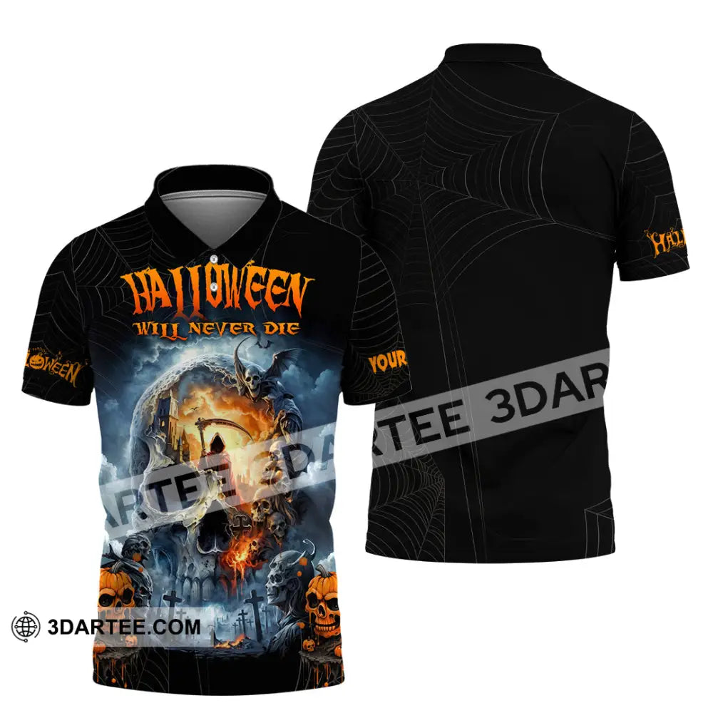 Unisex Shirt - Custom Halloween Will Never Die Shirt Polo Shirt / S T-shirt
