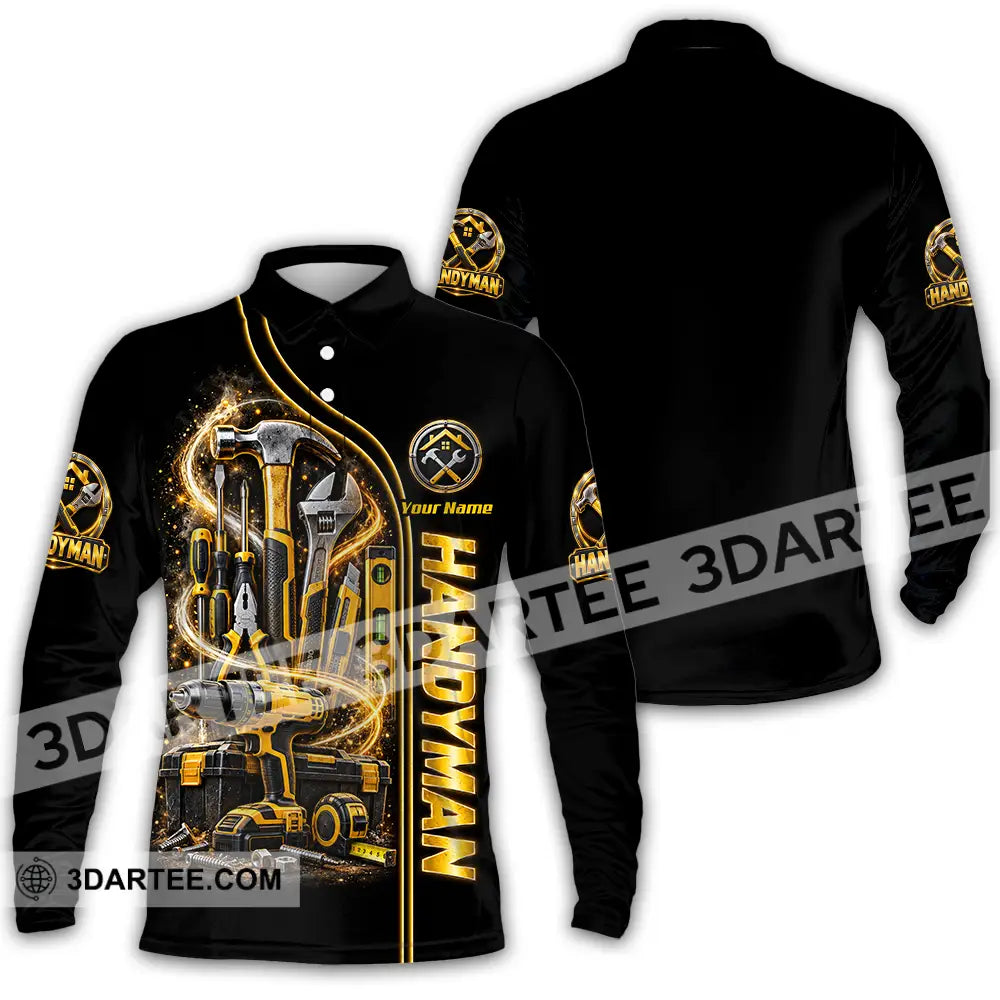 Unisex Shirt - Custom Handyman Shirt - Long Sleeve Polo / S - T-shirt