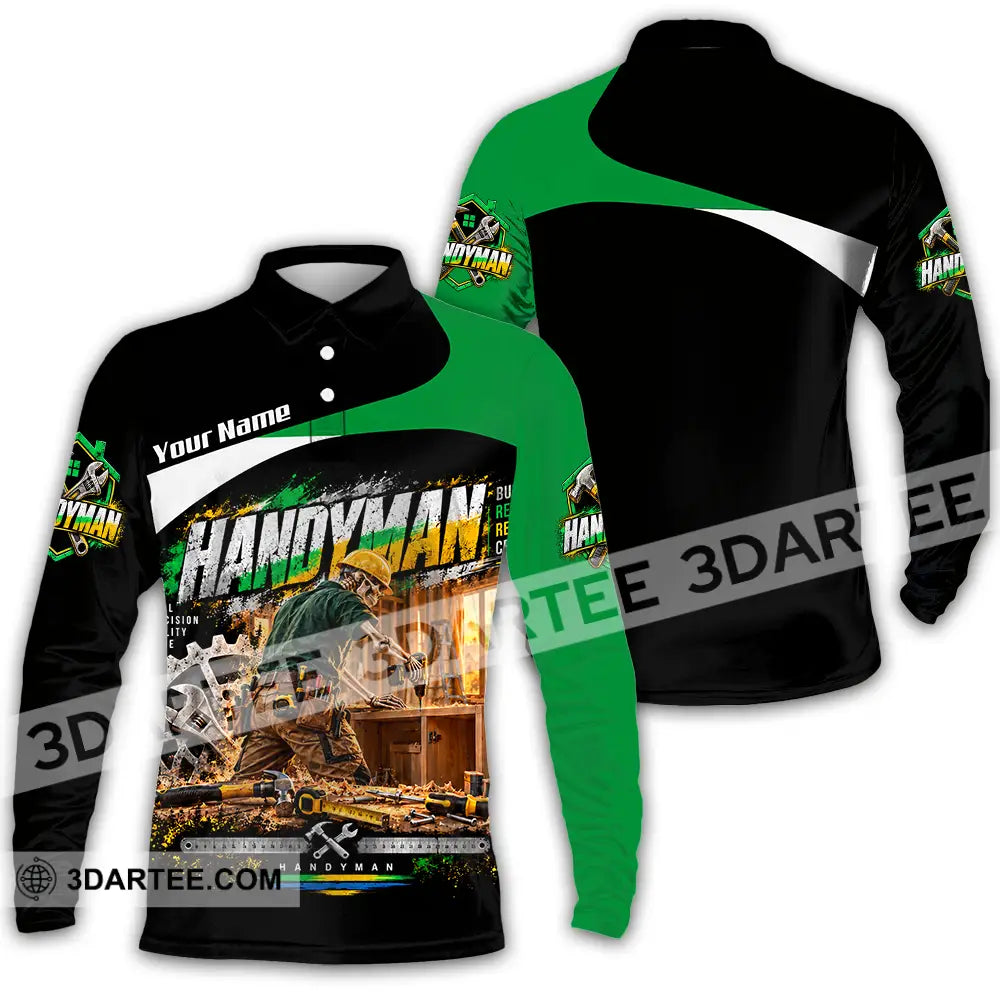 Unisex Shirt - Custom Handyman Shirt - Long Sleeve Polo / S - T-shirt