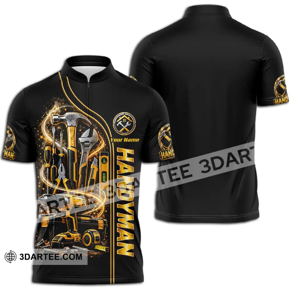 Unisex Shirt - Custom Handyman Shirt - Zipper Polo Shirt / S - T-shirt