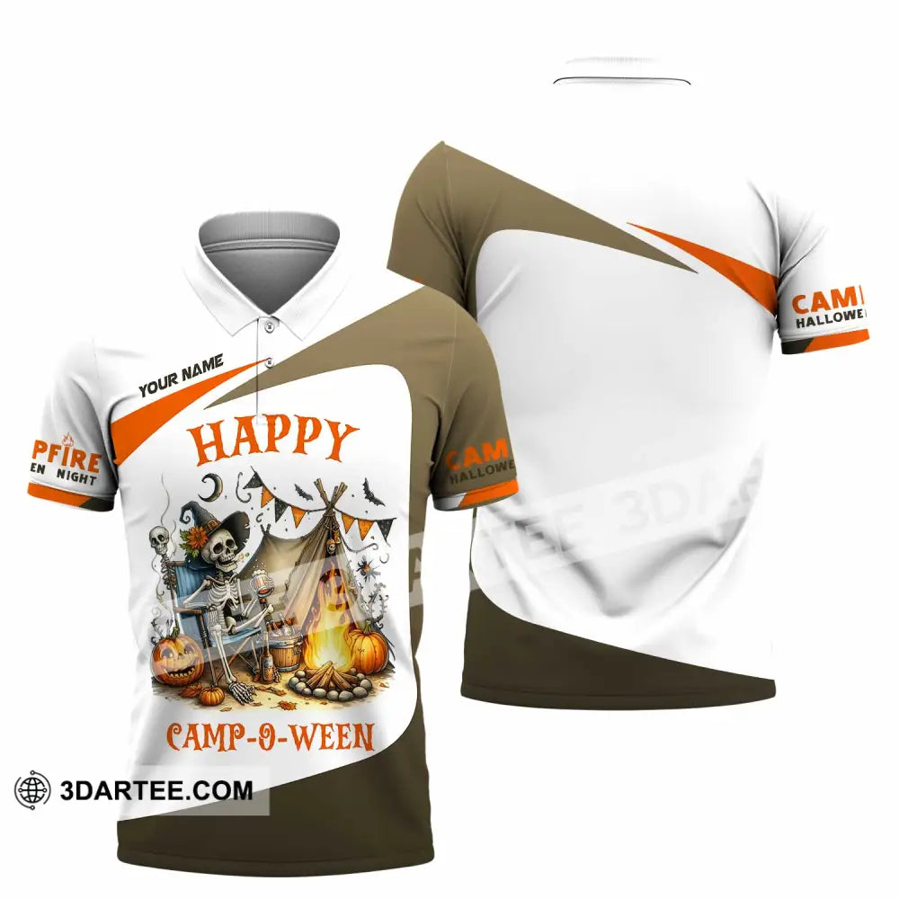 Unisex Shirt Custom Happy Camp O Ween Halloween Camping Shirt Polo Shirt / S T shirt
