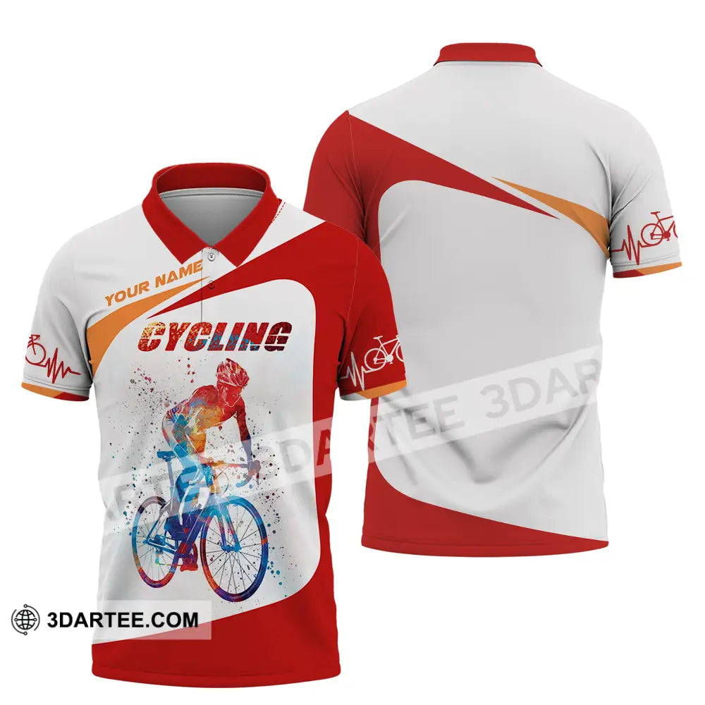 Unisex Shirt - Custom Heartbeat Cycling Lover Shirt Polo Shirt / S T-shirt