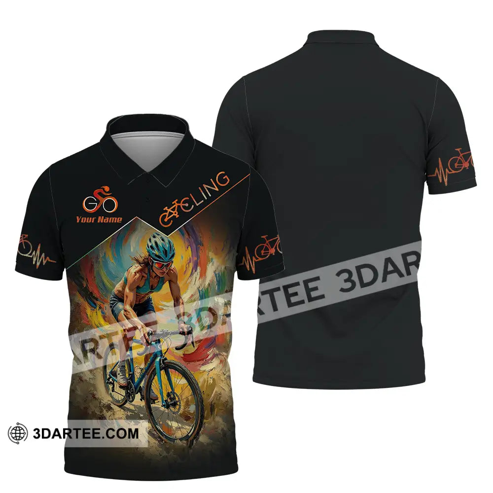 Unisex Shirt - Custom Heartbeat Cycling Lover Shirt Polo Shirt / S T-shirt