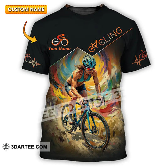 Unisex Shirt - Custom Heartbeat Cycling Lover Shirt T-shirt