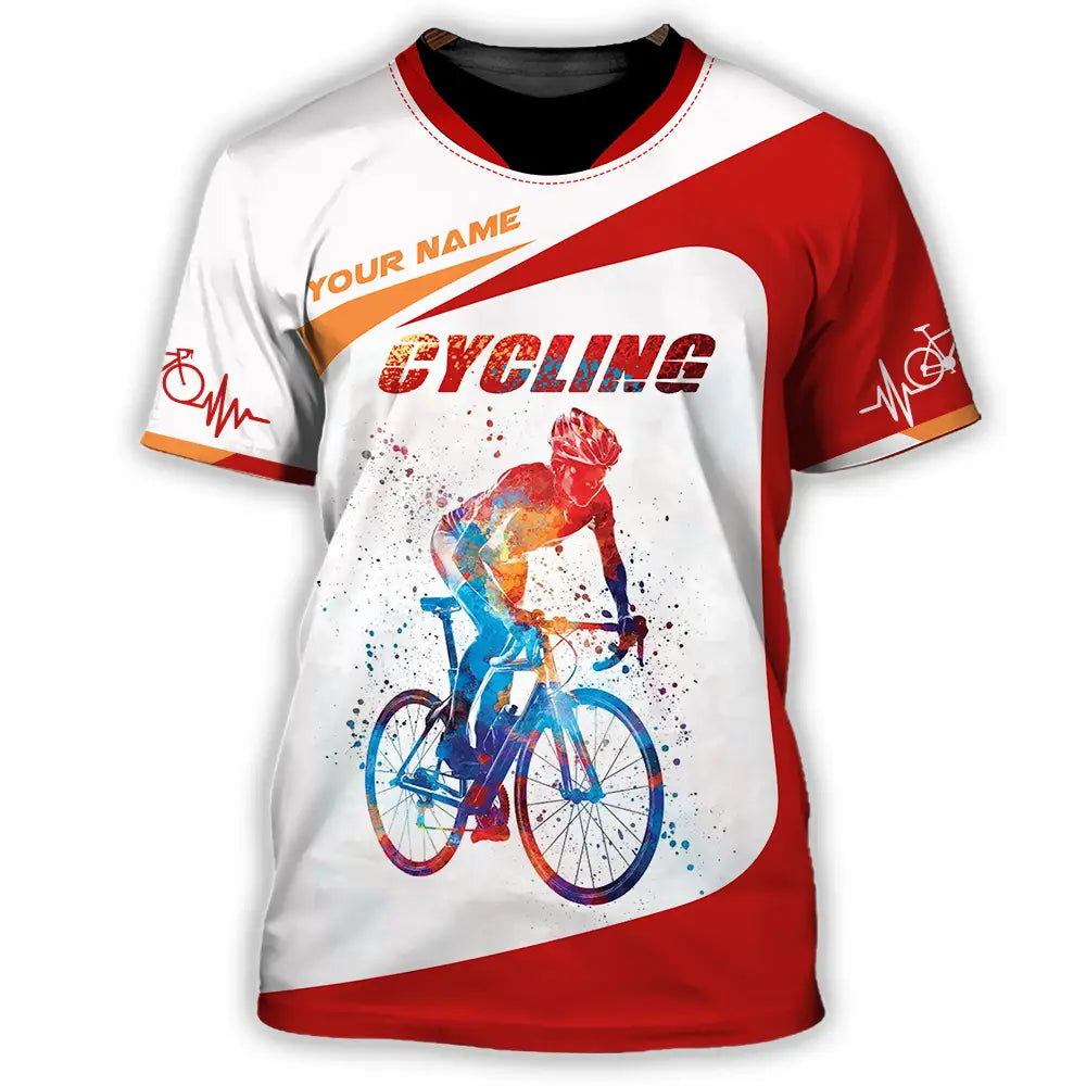 Unisex Shirt - Custom Heartbeat Cycling Lover Shirt T-Shirt / S T-shirt