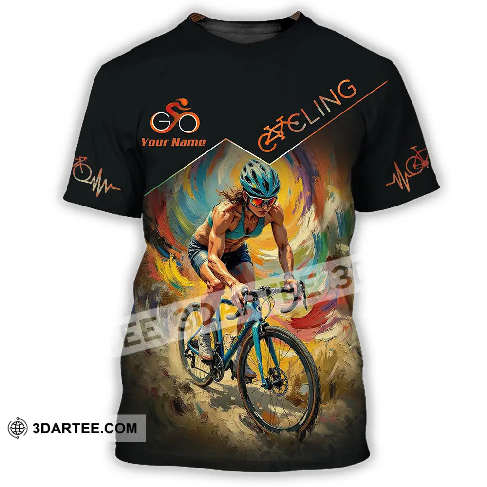 Unisex Shirt - Custom Heartbeat Cycling Lover Shirt T-Shirt / S T-shirt