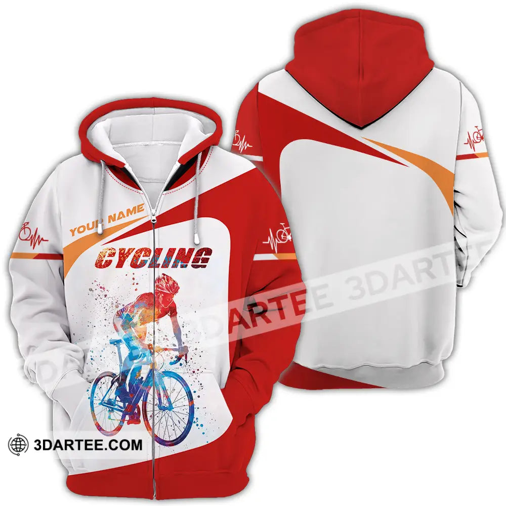 Unisex Shirt - Custom Heartbeat Cycling Lover Shirt Zipper Hoodie / S T-shirt
