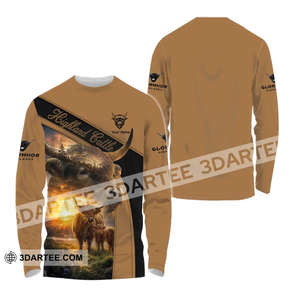 Unisex Shirt - Custom Highland Cattle Shirt - Long Sleeve Shirt / S - T-shirt