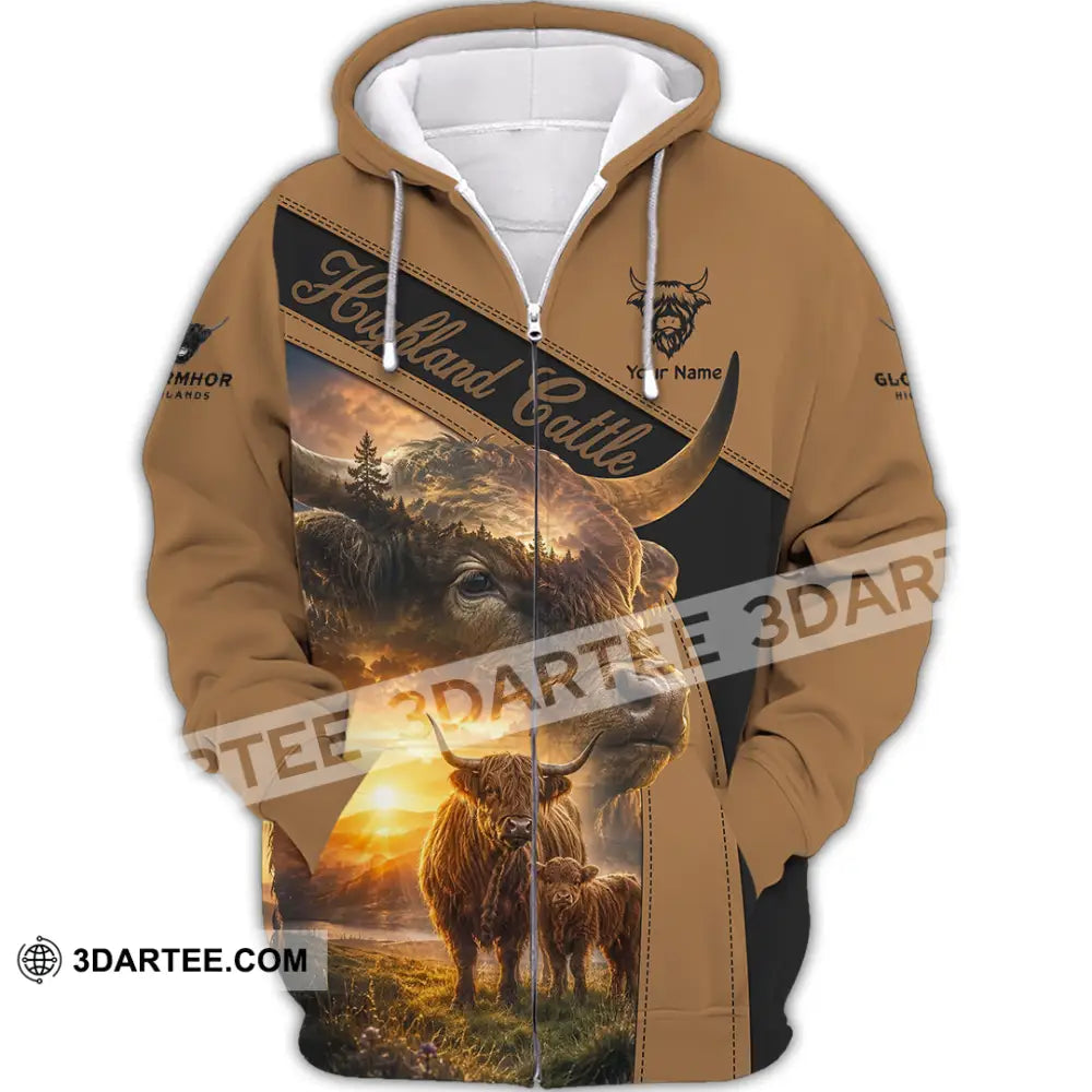 Unisex Shirt - Custom Highland Cattle Shirt - Zipper Hoodie / S - T-shirt