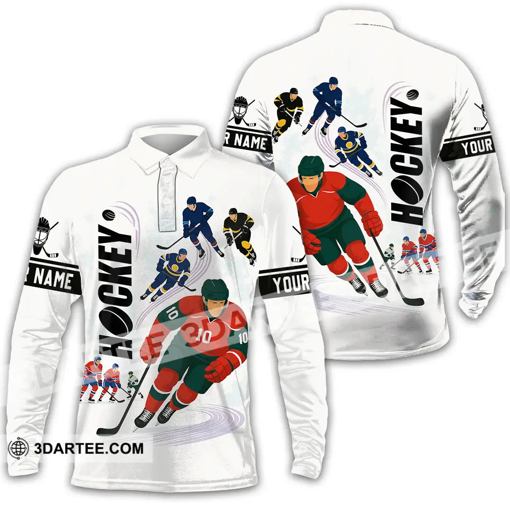Unisex Shirt - Custom Hockey Shirt Long Sleeve Polo / S T-shirt