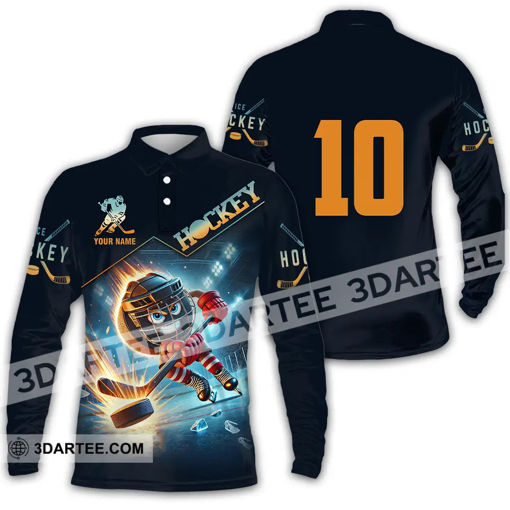Unisex Shirt - Custom Hockey Shirt Long Sleeve Polo / S T-shirt