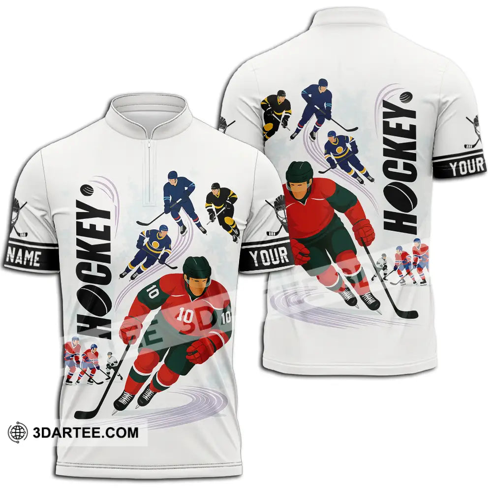 Unisex Shirt - Custom Hockey Shirt Zipper Polo Shirt / S T-shirt