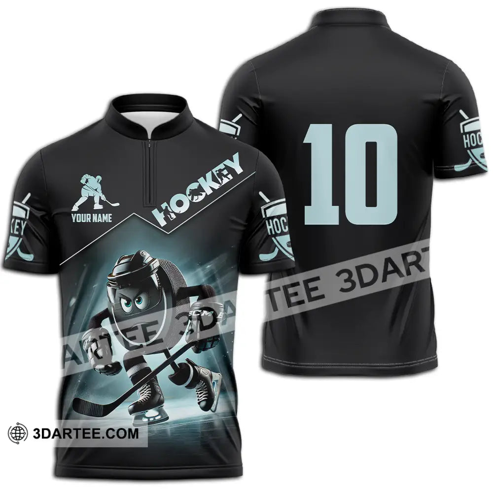 Unisex Shirt - Custom Hockey Shirt Zipper Polo Shirt / S T-shirt