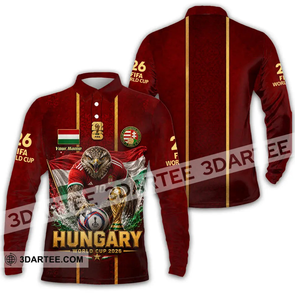 Unisex Shirt - Custom Hungary World Cup 2026 Shirt - Long Sleeve Polo / S - T-shirt