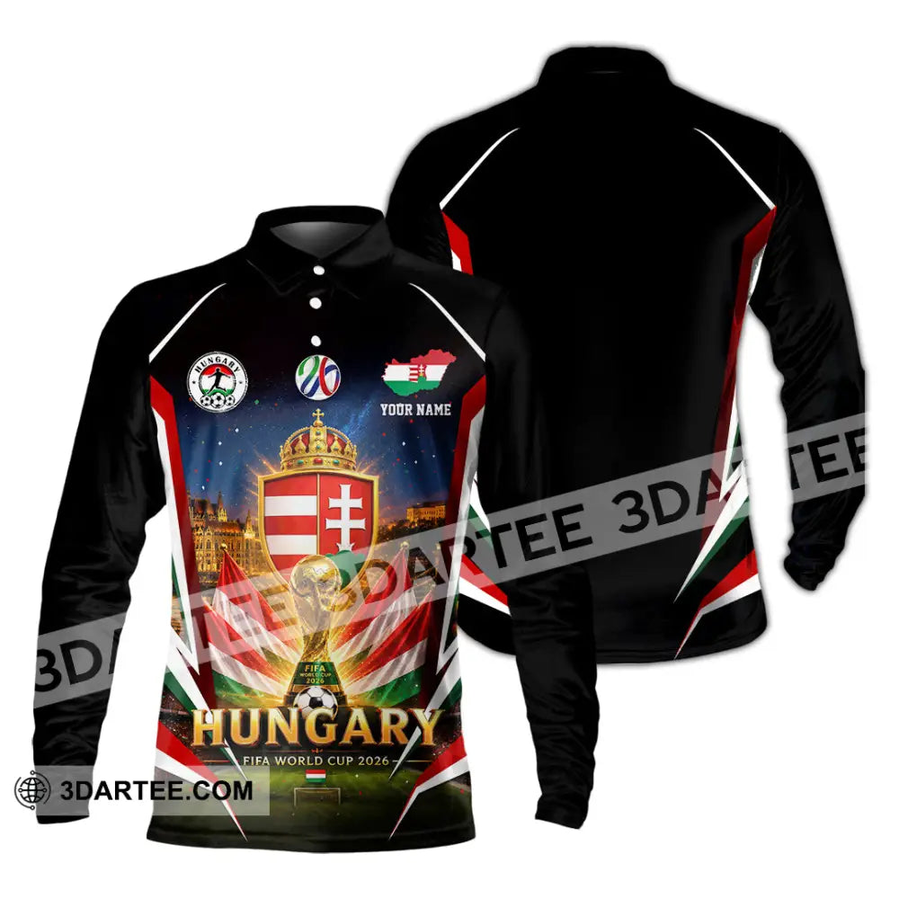Unisex Shirt - Custom Hungary World Cup 2026 Shirt - Long Sleeve Polo / S - T-shirt