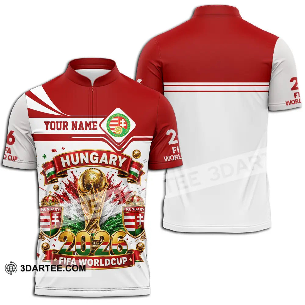 Unisex Shirt - Custom Hungary World Cup 2026 Shirt - Zipper Polo Shirt / S - T-shirt