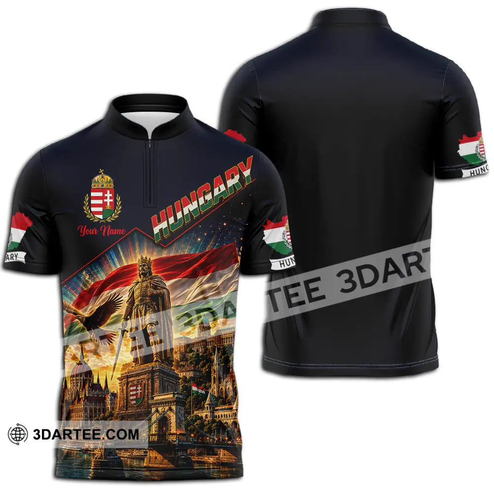 Unisex Shirt - Custom Hungary Shirt - Zipper Polo Shirt / S - T-shirt