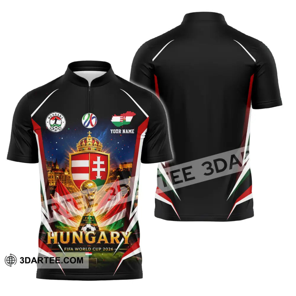 Unisex Shirt - Custom Hungary World Cup 2026 Shirt - Zipper Polo Shirt / S - T-shirt