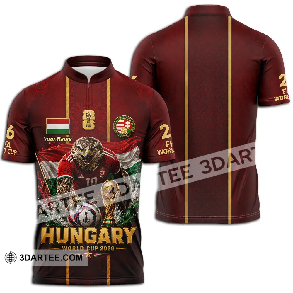Unisex Shirt - Custom Hungary World Cup 2026 Shirt - Zipper Polo Shirt / S - T-shirt