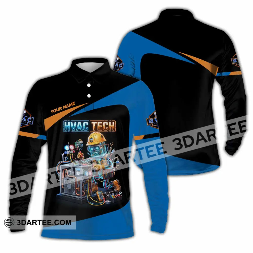 Unisex Shirt - Custom HVAC Tech Shirt - Long Sleeve Polo / S - T-shirt