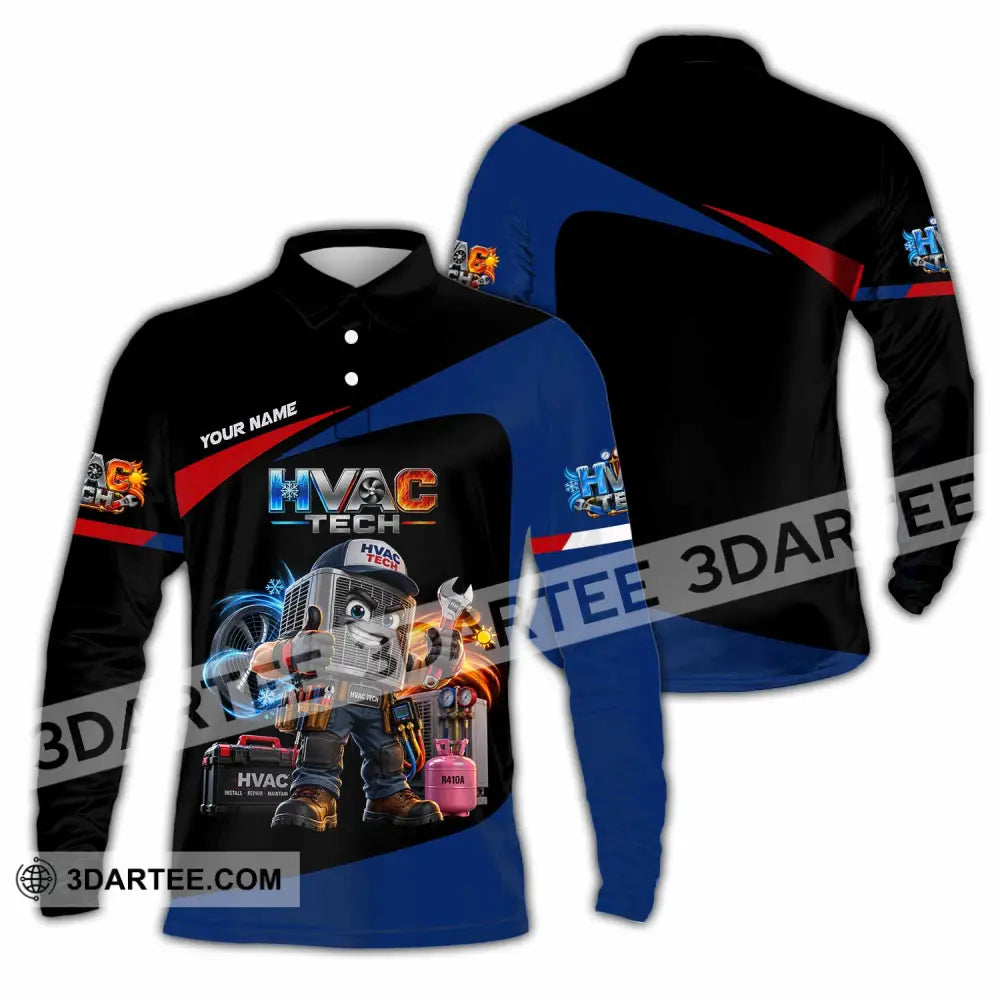 Unisex Shirt - Custom HVAC Tech Shirt - Long Sleeve Polo / S - T-shirt