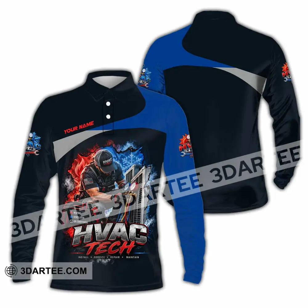 Unisex Shirt - Custom HVAC Tech Shirt - Long Sleeve Polo / S - T-shirt