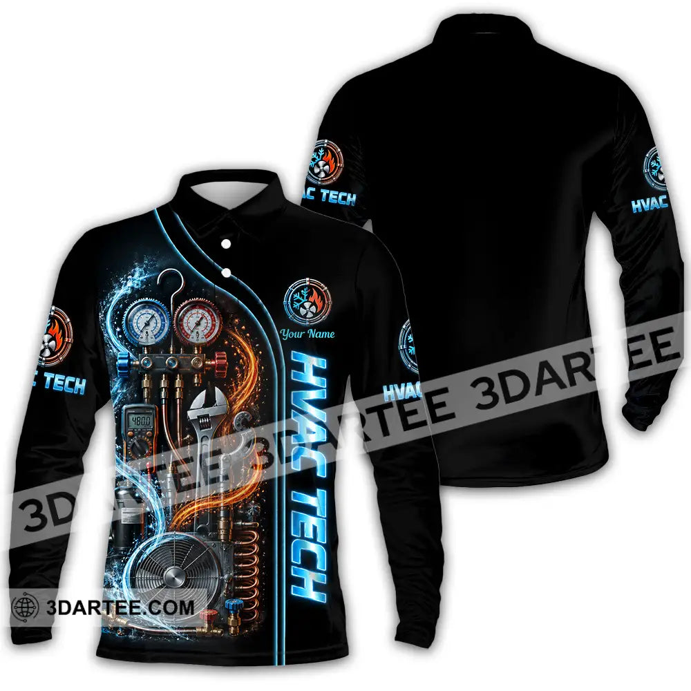 Unisex Shirt - Custom HVAC Tech Shirt - Long Sleeve Polo / S - T-shirt