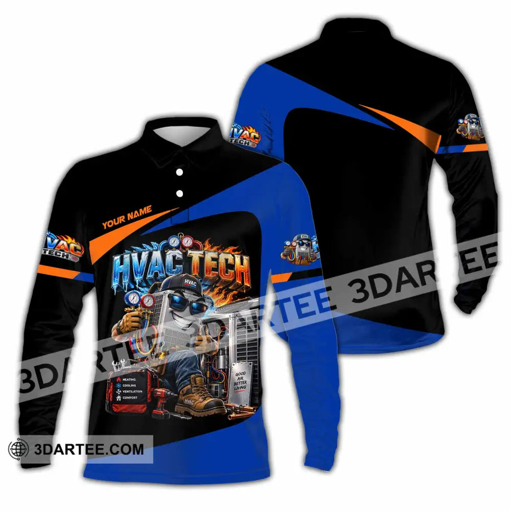 Unisex Shirt - Custom HVAC Tech Shirt - Long Sleeve Polo / S - T-shirt