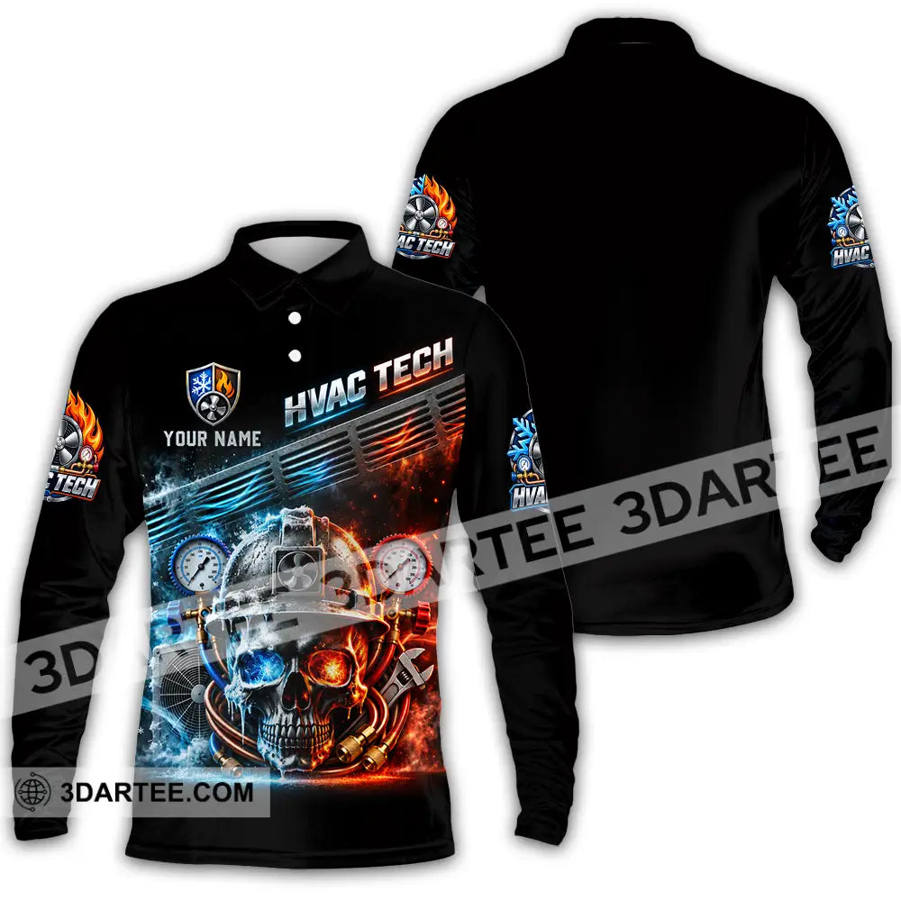 Unisex Shirt - Custom HVAC Tech Shirt - Long Sleeve Polo / S - T-shirt
