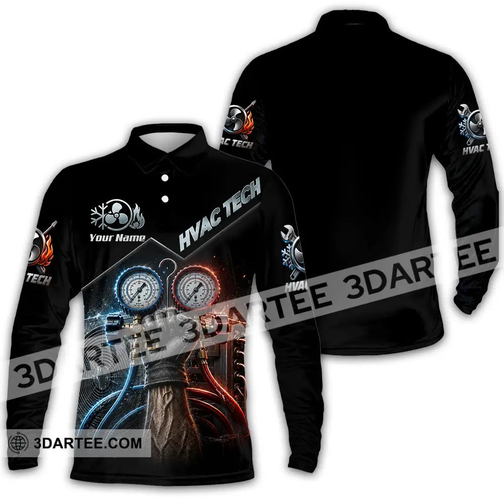 Unisex Shirt - Custom HVAC Tech Shirt - Long Sleeve Polo / S - T-shirt