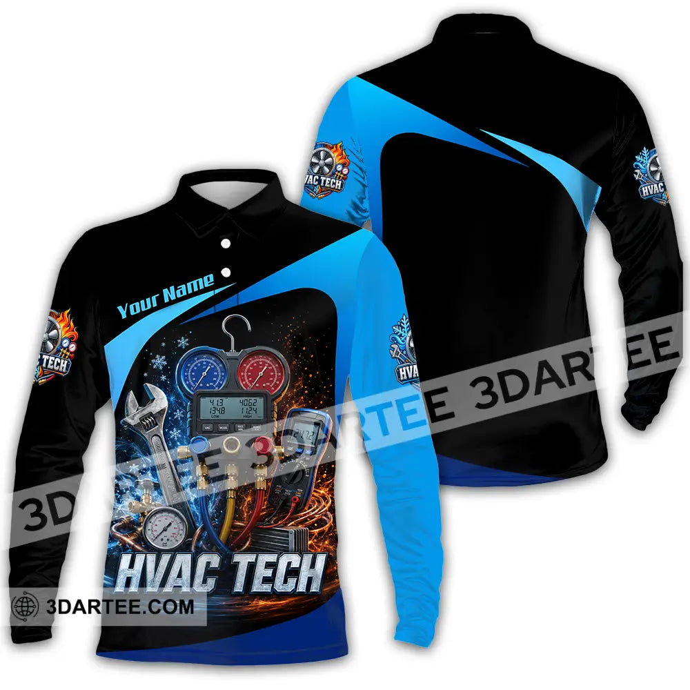 Unisex Shirt - Custom HVAC Tech Shirt - Long Sleeve Polo / S - T-shirt