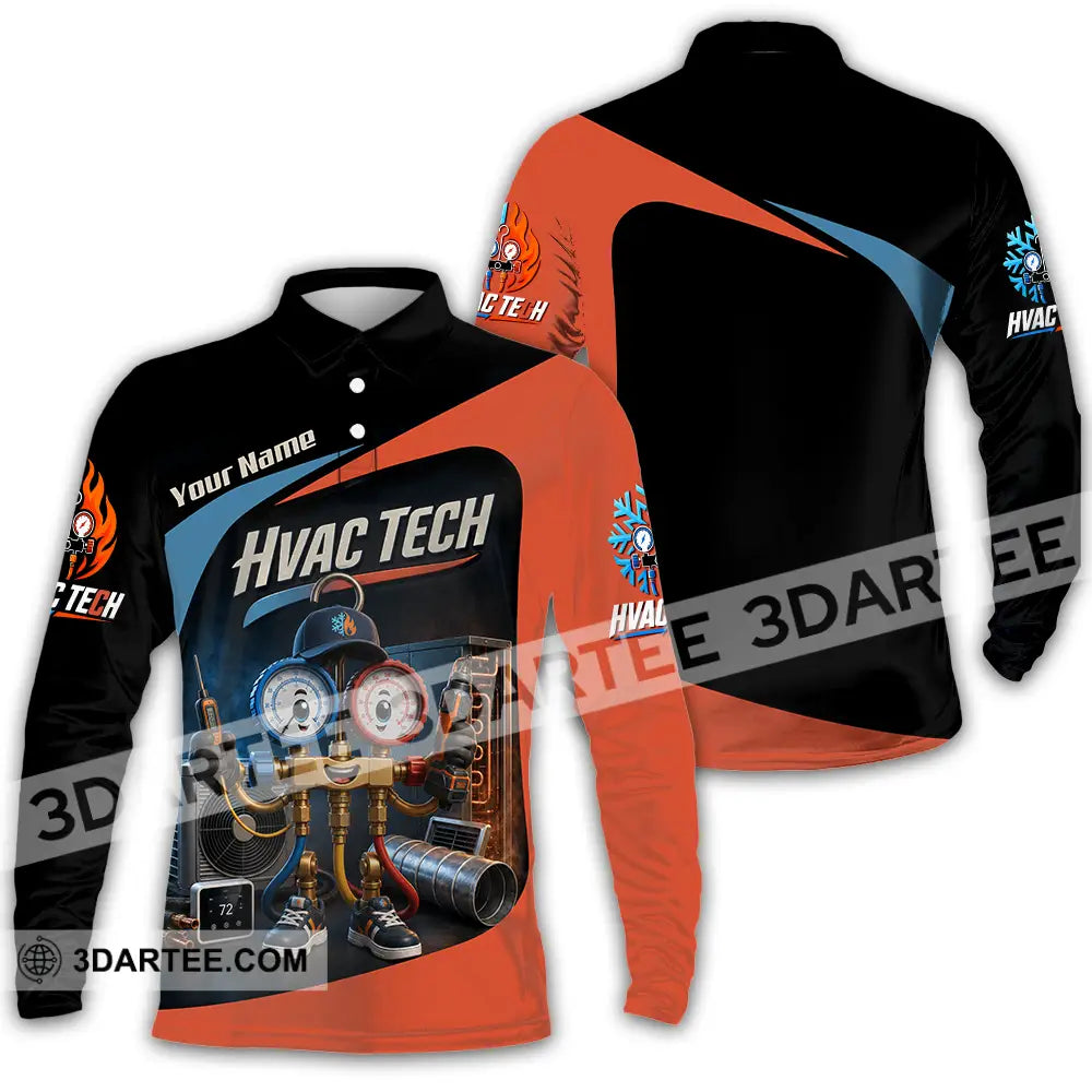 Unisex Shirt - Custom Hvac Tech Shirt - Long Sleeve Polo / S - T-shirt