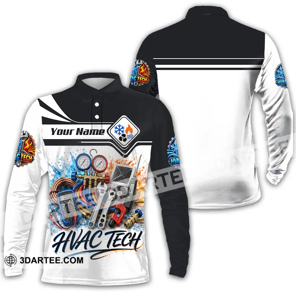 Unisex Shirt - Custom Hvac Tech Shirt - Long Sleeve Polo / S - T-shirt