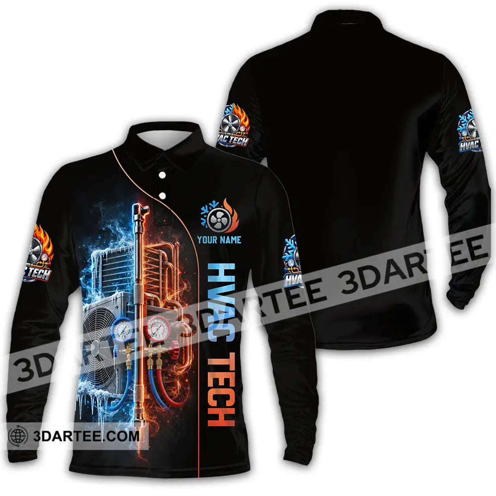 Unisex Shirt - Custom HVAC Tech Shirt - Long Sleeve Polo / S - T-shirt