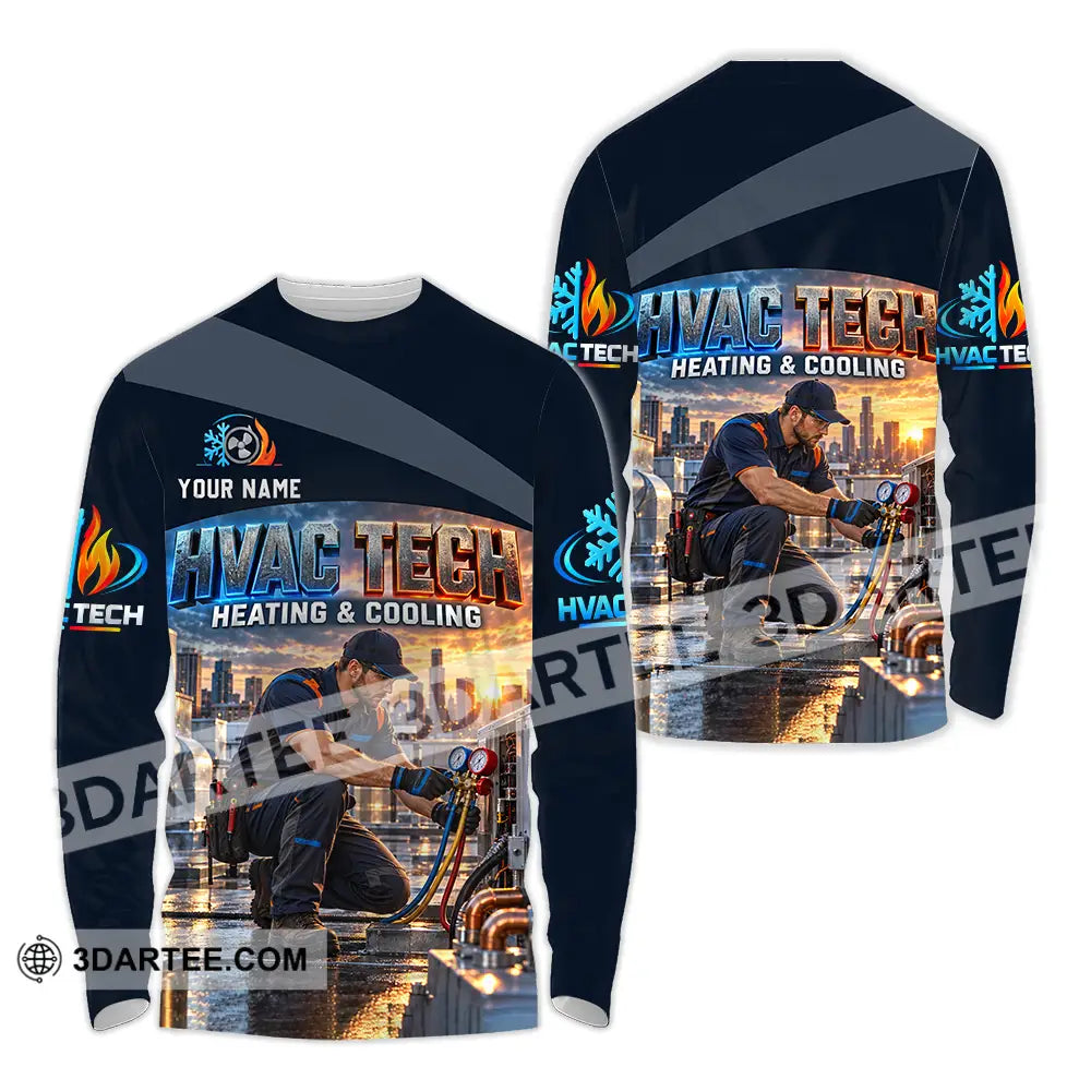 Unisex Shirt - Custom HVAC Tech Shirt - Long Sleeve Shirt / S - T-shirt