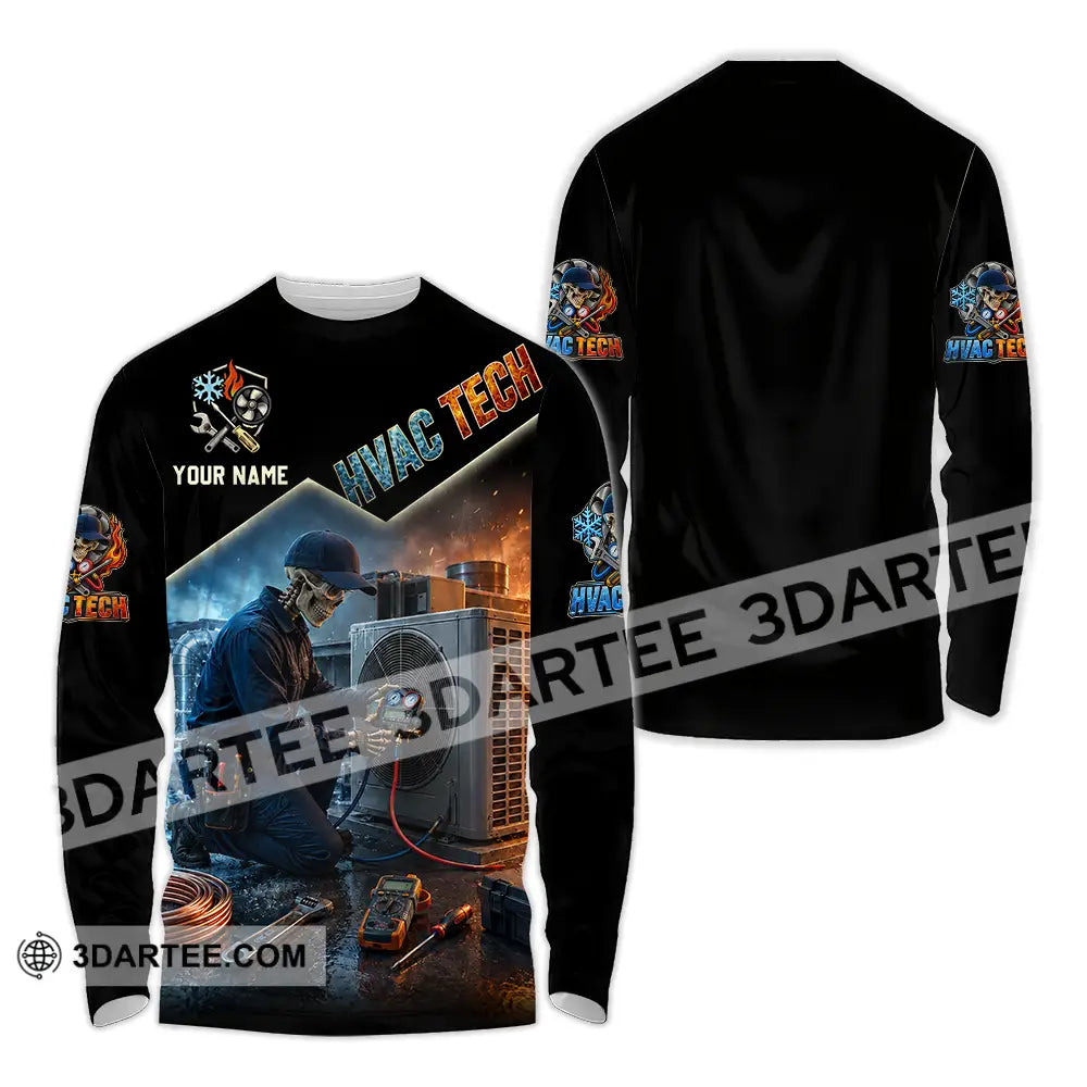 Unisex Shirt - Custom HVAC Tech Shirt - Long Sleeve Shirt / S - T-shirt