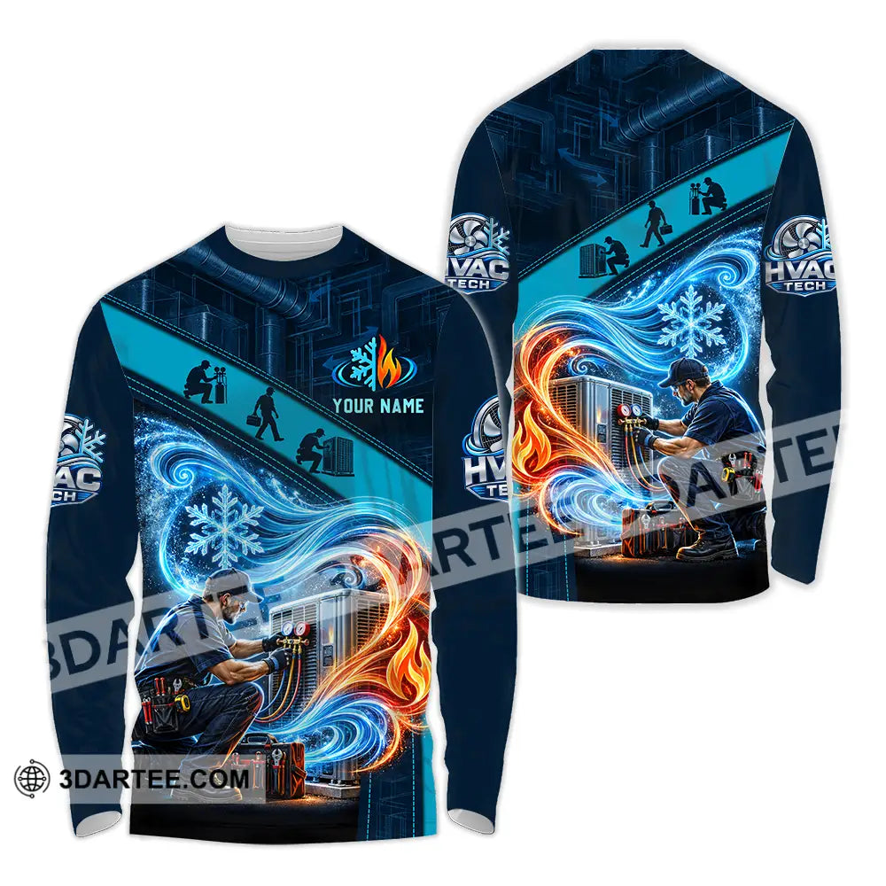 Unisex Shirt - Custom HVAC Tech Shirt - Long Sleeve Shirt / S - T-shirt