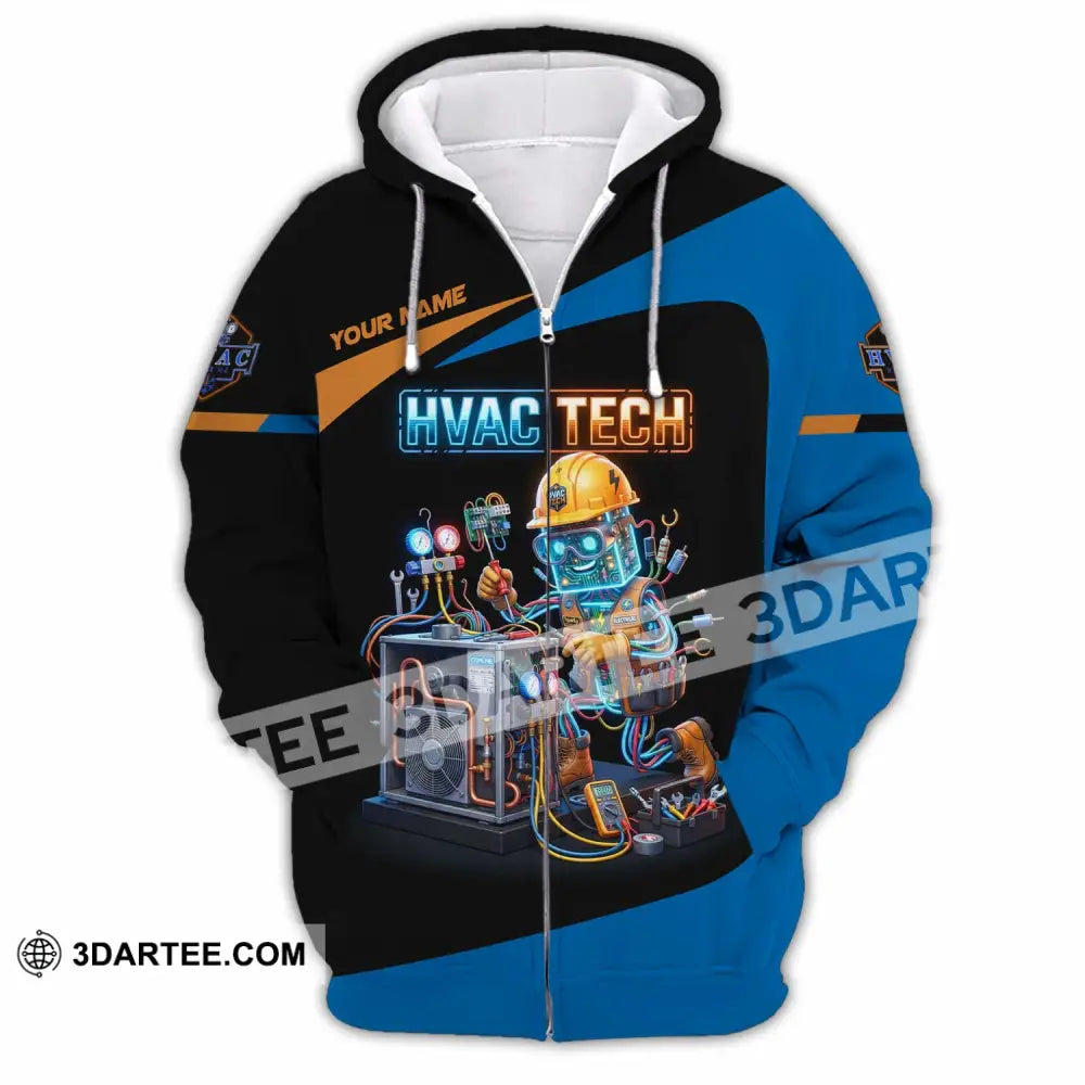 Unisex Shirt - Custom HVAC Tech Shirt - Zipper Hoodie / S - T-shirt