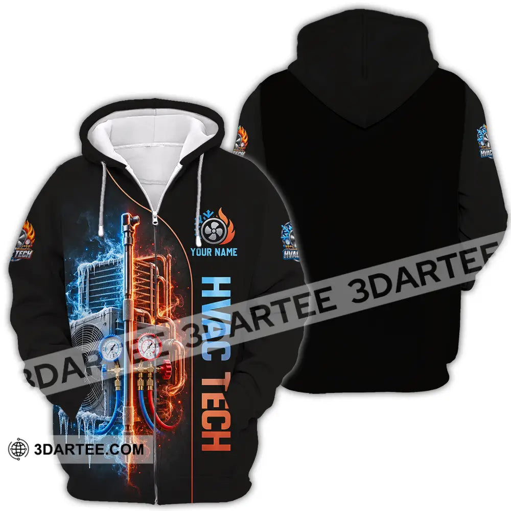 Unisex Shirt - Custom HVAC Tech Shirt - Zipper Hoodie / S - T-shirt