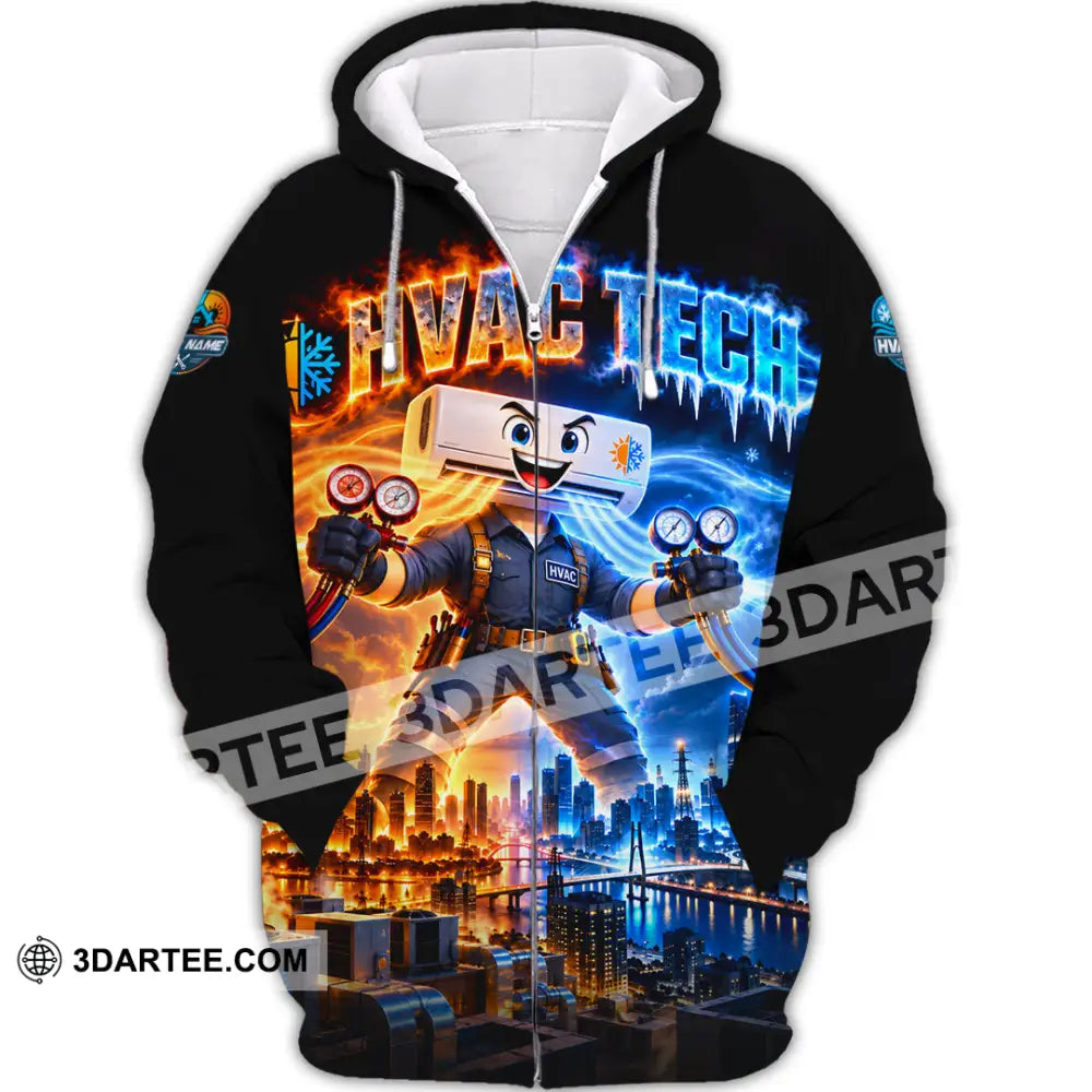 Unisex Shirt - Custom HVAC Tech Shirt - Zipper Hoodie / S - T-shirt