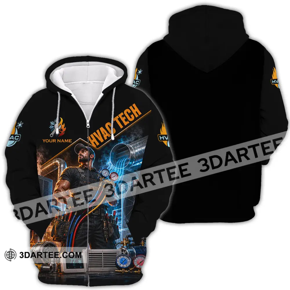 Unisex Shirt - Custom Hvac Tech Shirt - Zipper Hoodie / S - T-shirt