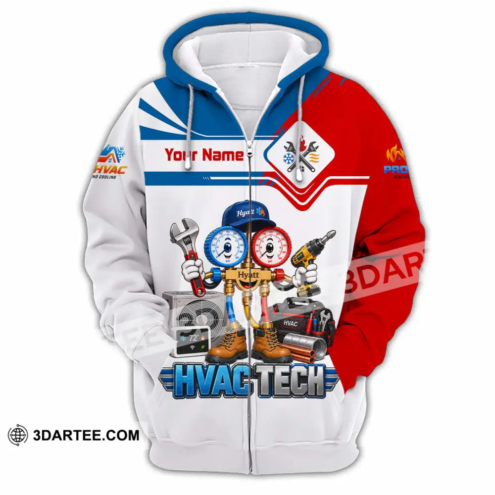 Unisex Shirt - Custom HVAC Tech Shirt - Zipper Hoodie / S - T-shirt