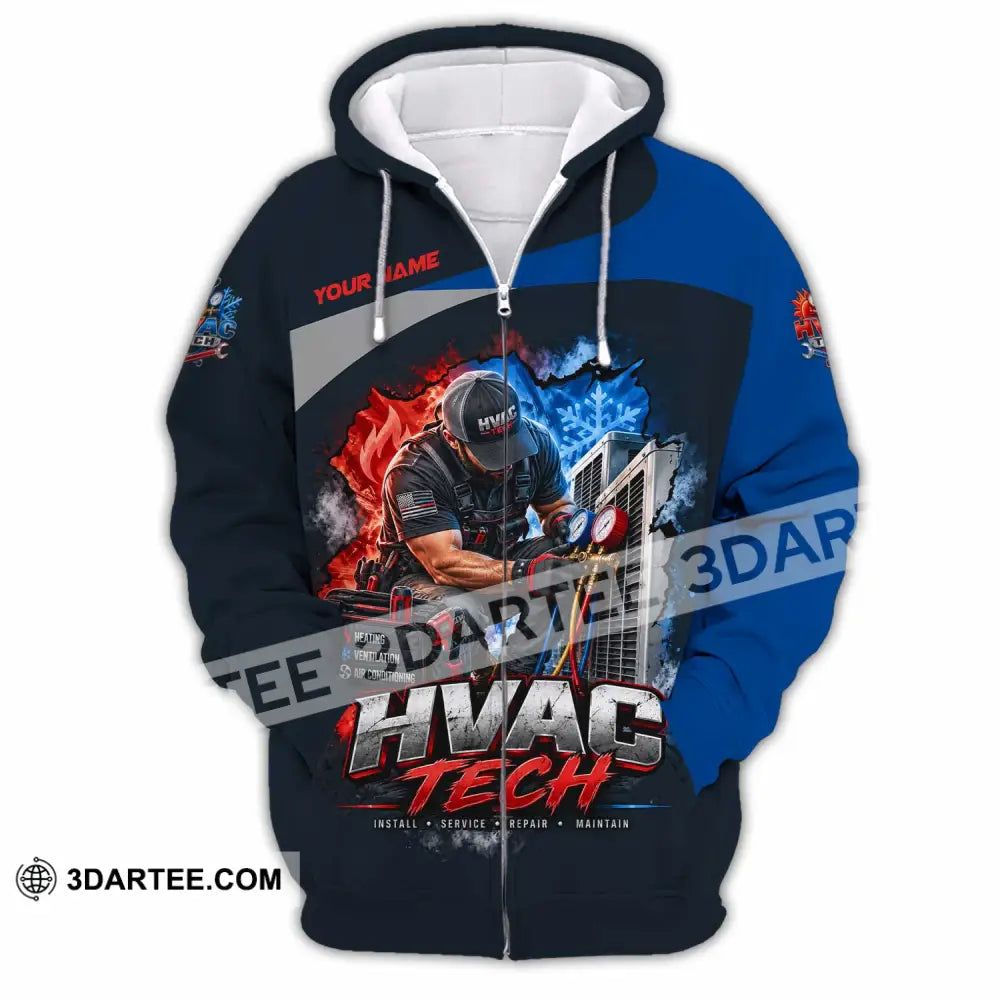 Unisex Shirt - Custom HVAC Tech Shirt - Zipper Hoodie / S - T-shirt