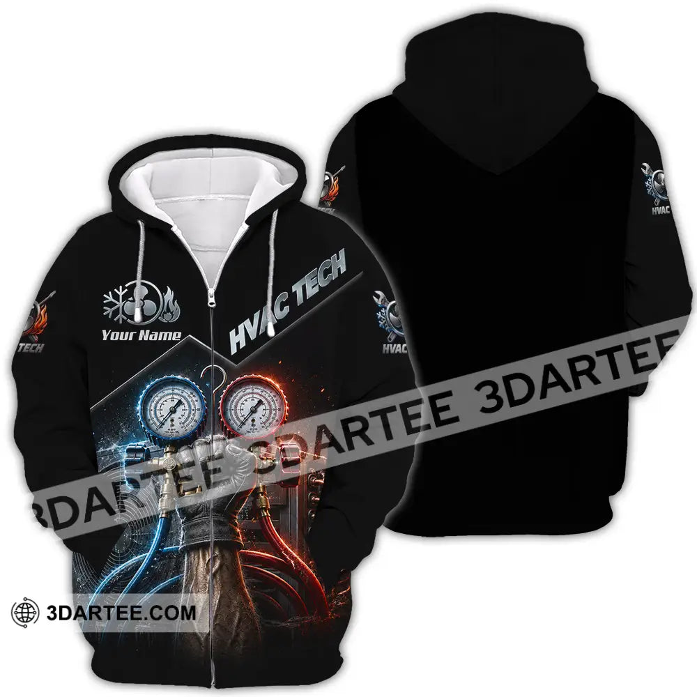 Unisex Shirt - Custom HVAC Tech Shirt - Zipper Hoodie / S - T-shirt