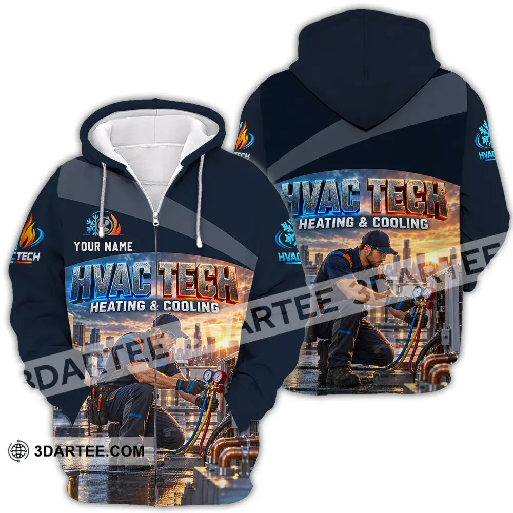 Unisex Shirt - Custom HVAC Tech Shirt - Zipper Hoodie / S - T-shirt