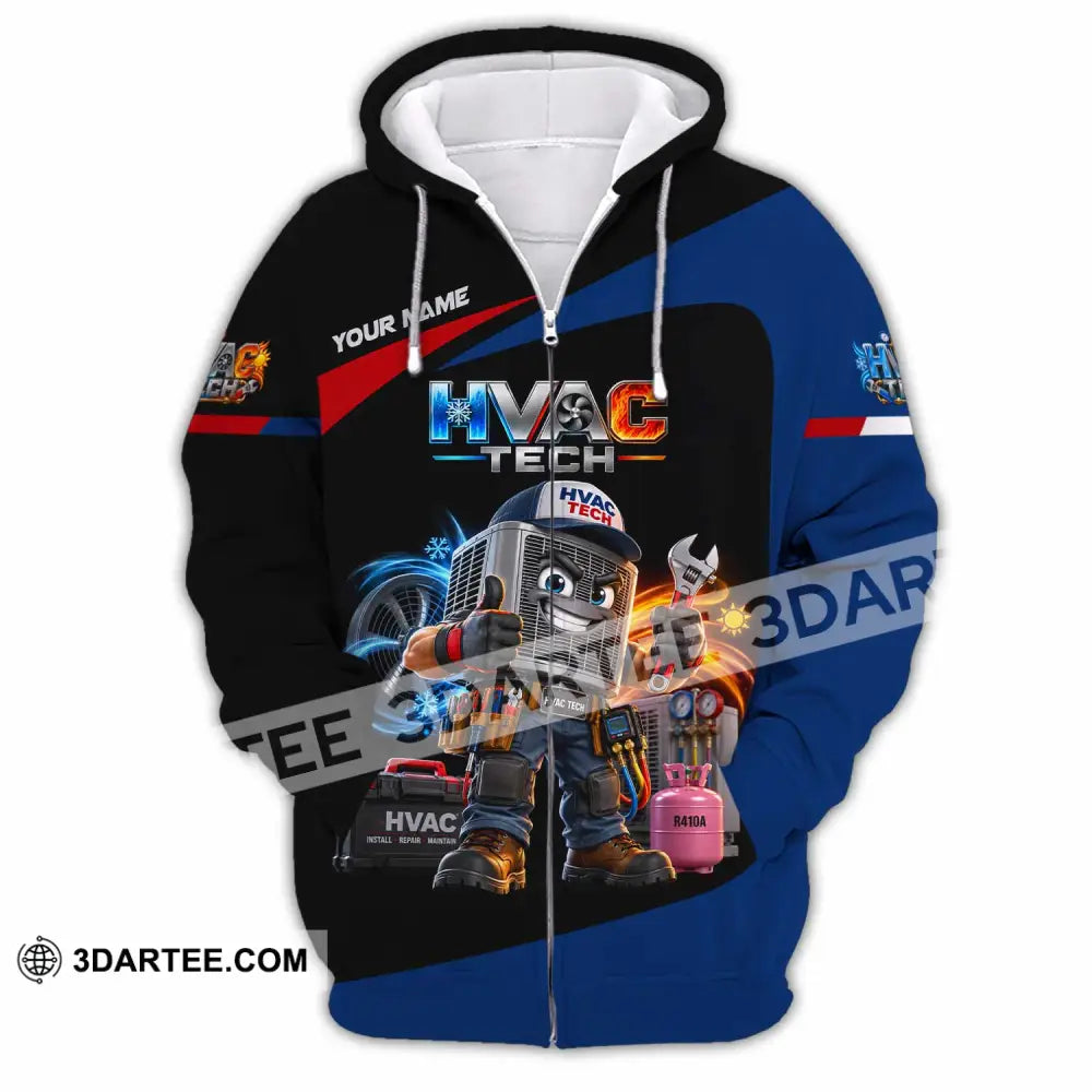 Unisex Shirt - Custom HVAC Tech Shirt - Zipper Hoodie / S - T-shirt